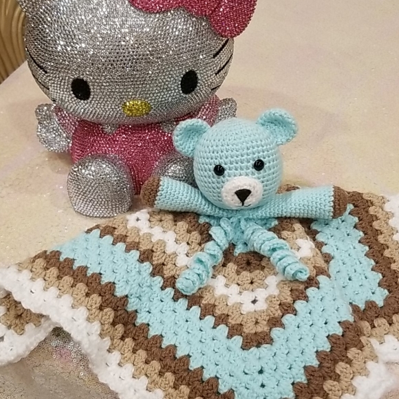 Other - Crochet Lovey Teddy Bear Blanket